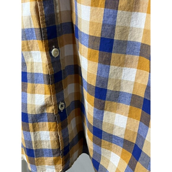 Hollister Shirt Long Sleeve Button Down Collar Blue Plaid Stretch Men Medium - Picture 5 of 5